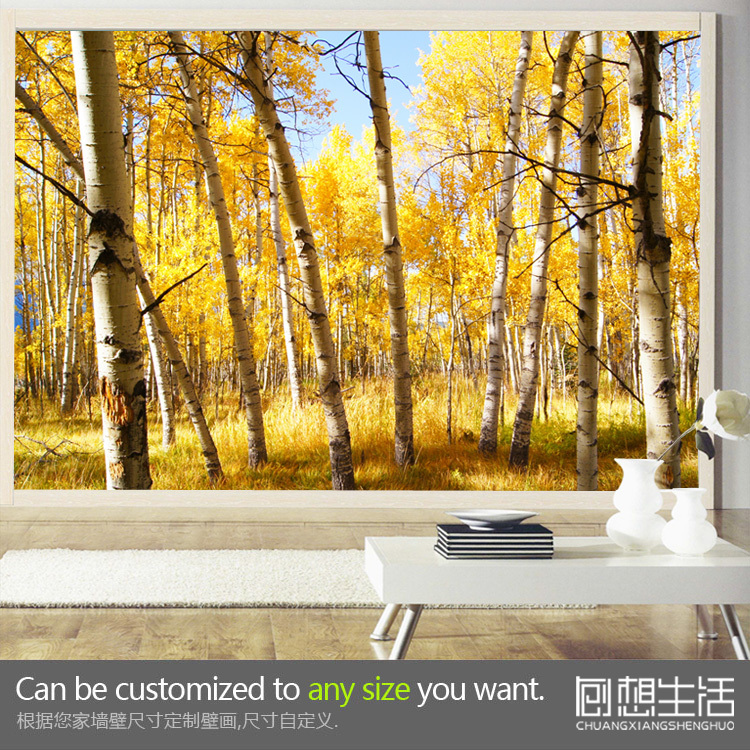 Mural Maple Forest Natural Large Murals 3d Tv Background Wallpaper
