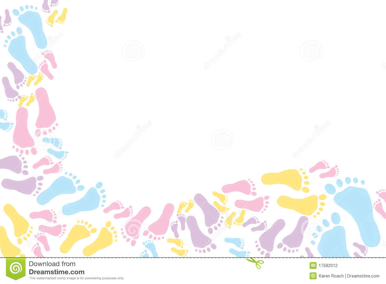 Baby Footprint Background Colourful Background