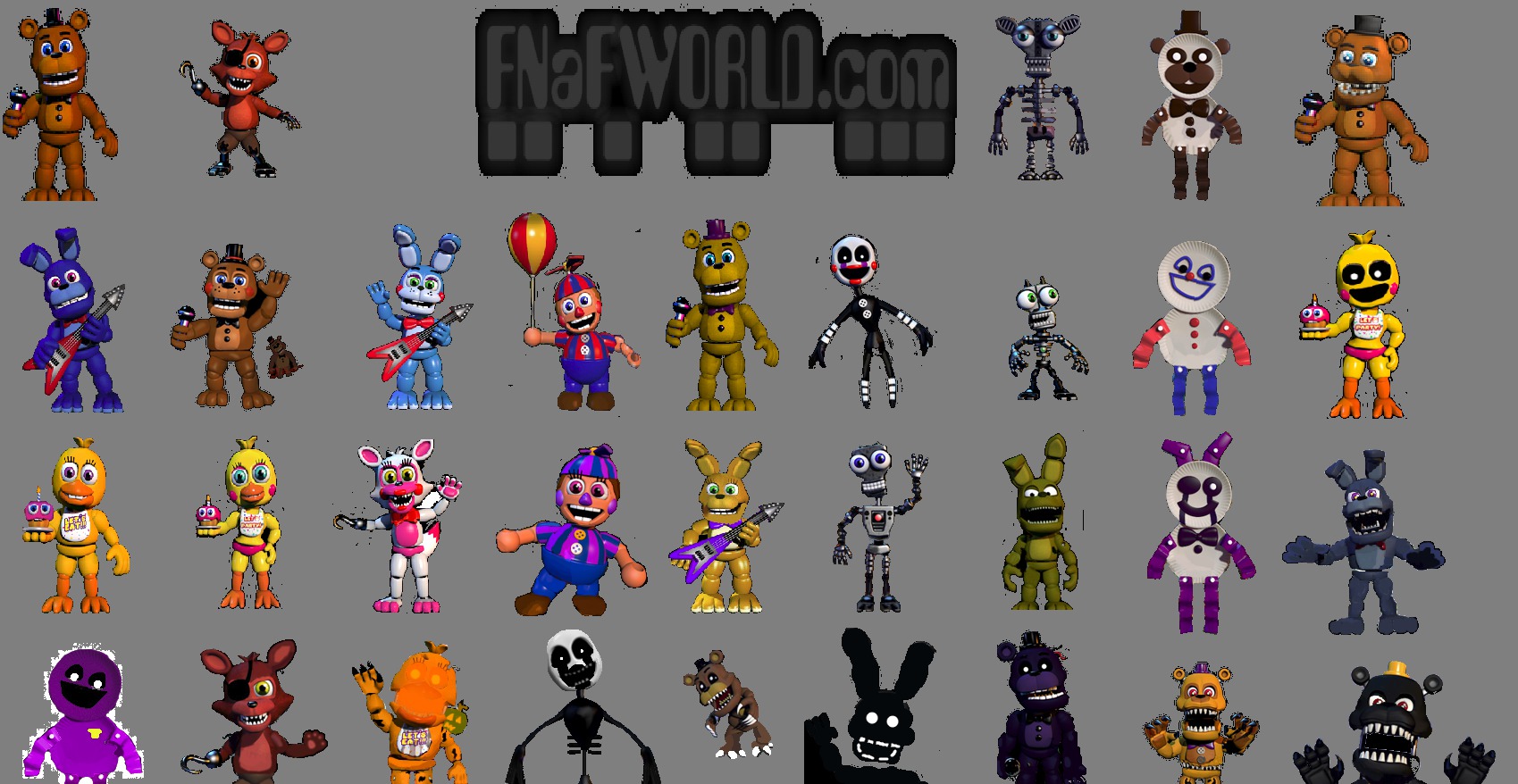 Background That S Kid Friendly And Showcases Some Of The Fnaf World