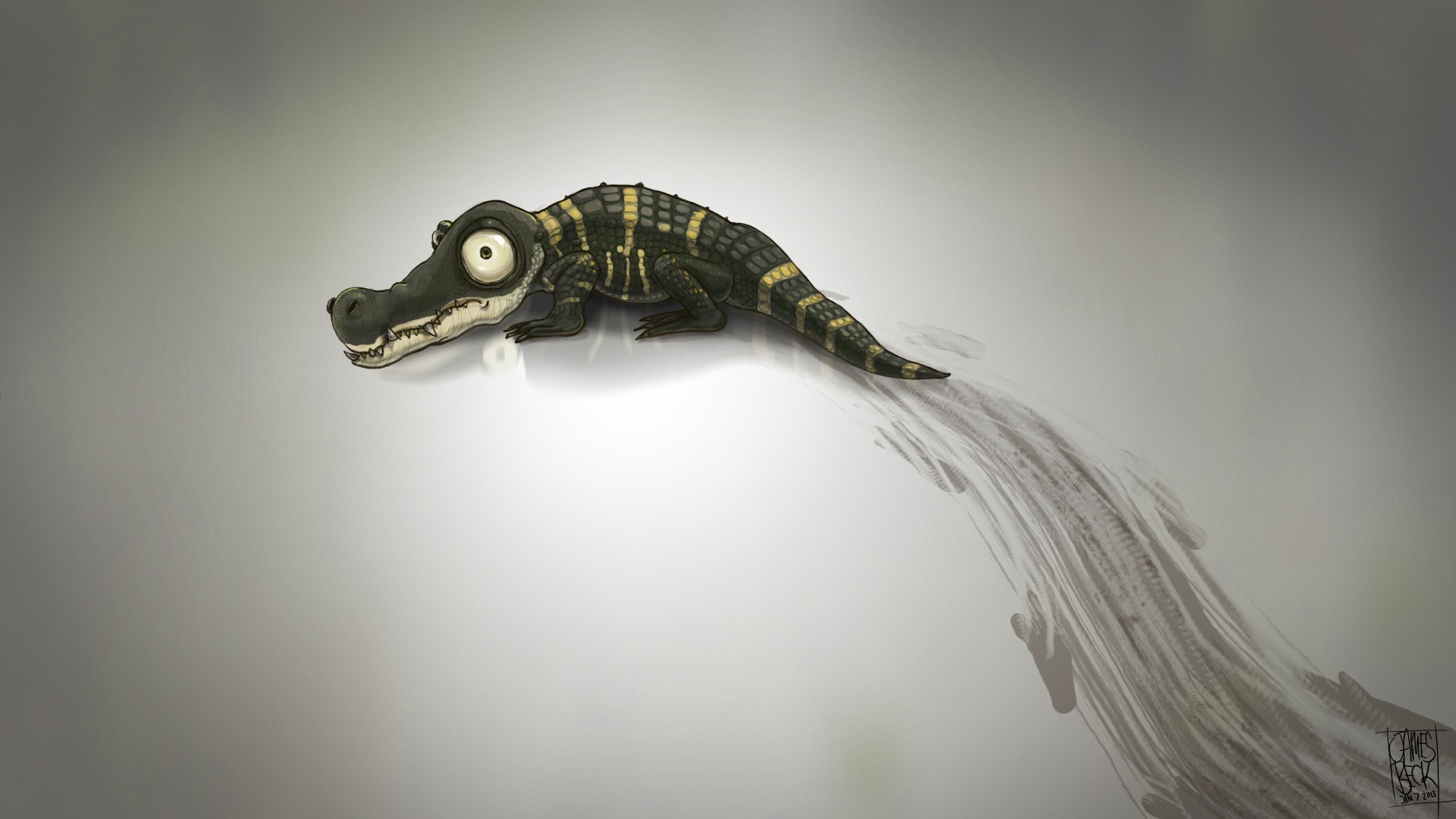 3d Desktop Animation Cute Design Alligator Art HD Wallpaper