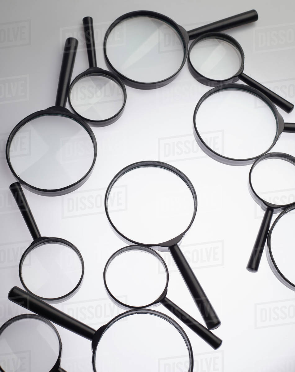 Magnifying Glasses Over White Background Stock Photo Dissolve