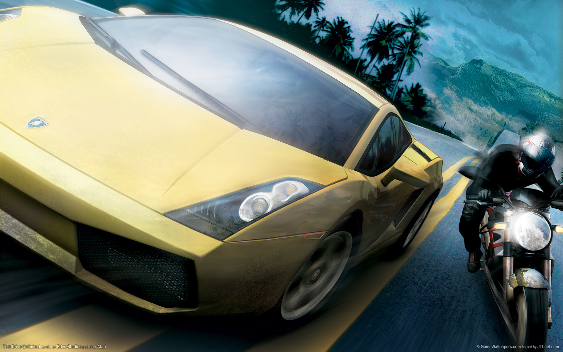 Test Drive Unlimited Car Game Road Yellow