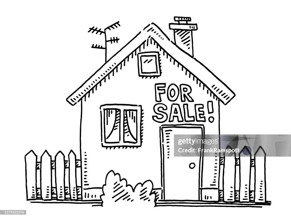 Old House For Sale Drawing High Res Vector Graphic Getty Images