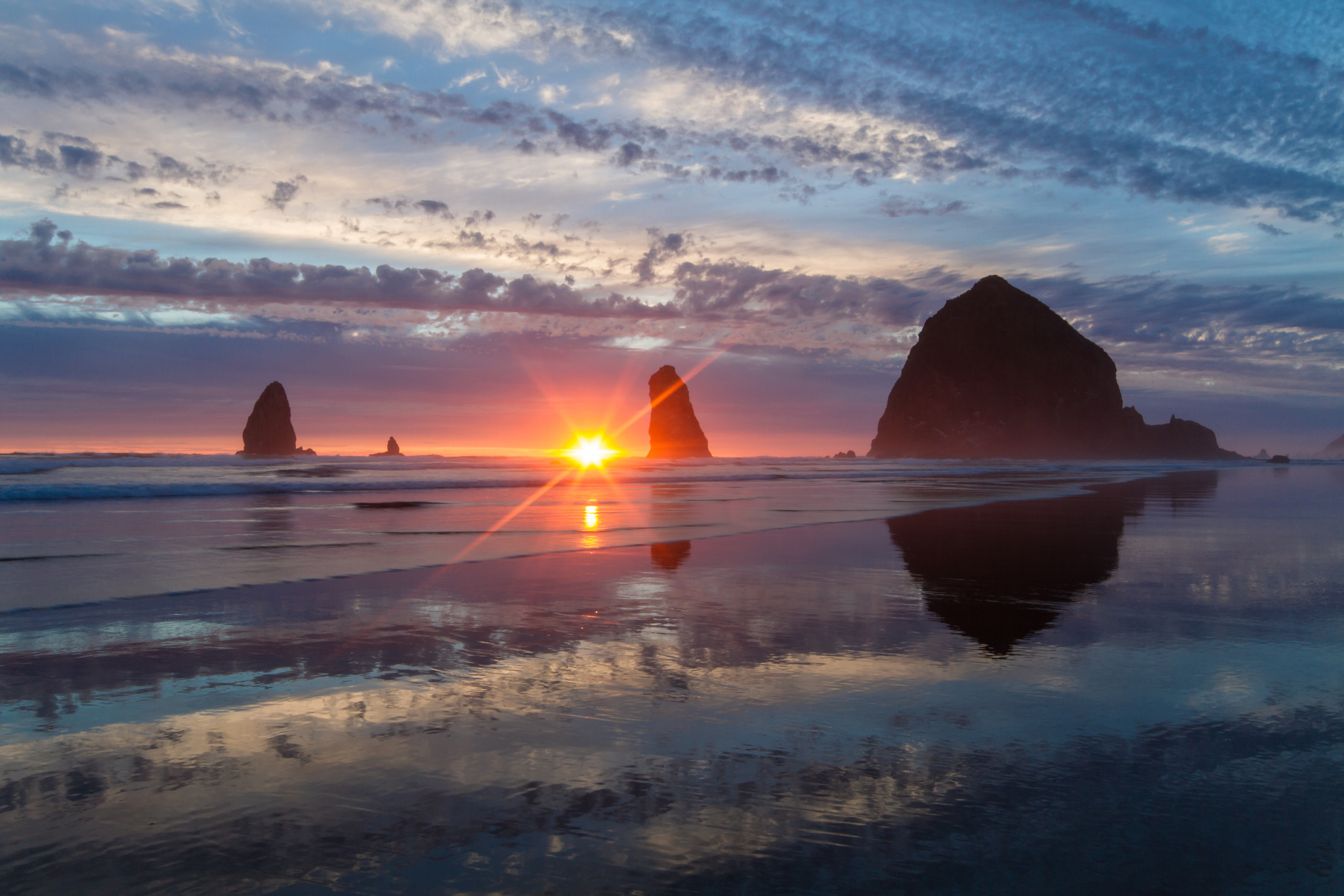 Ocean Oregon Rocks Sunset Coast Wallpaper Photos Pictures