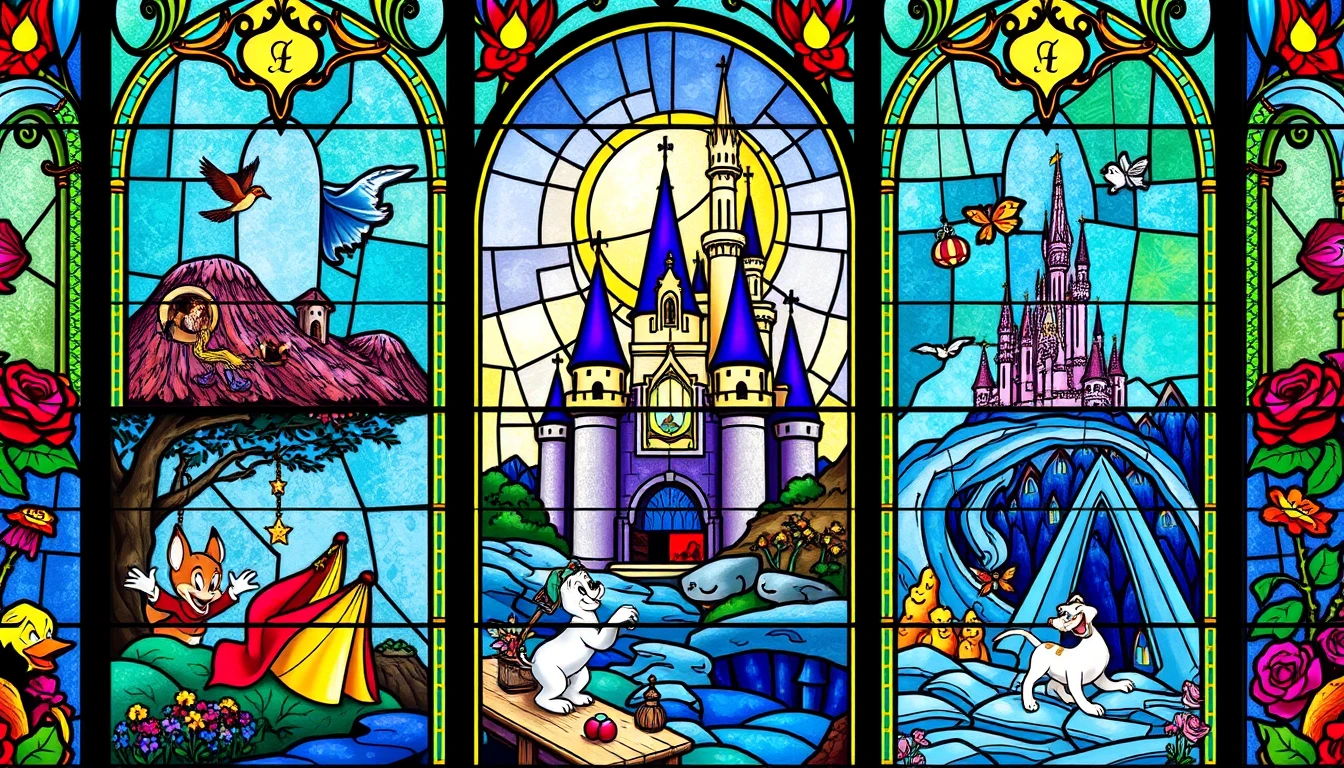Disney Stained Glass Wallpaper