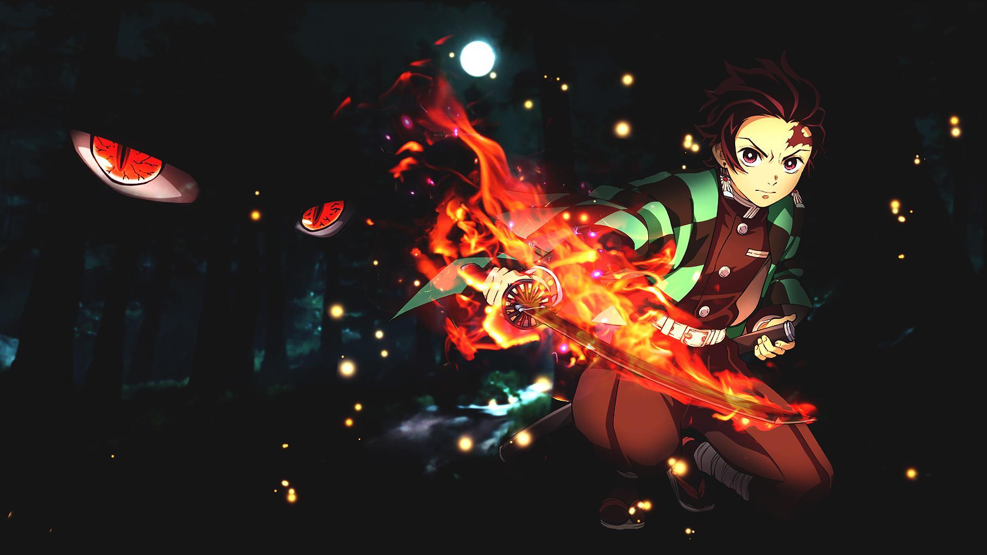 I love Demon Slayer so i tried to do a wallpaper of it Not my