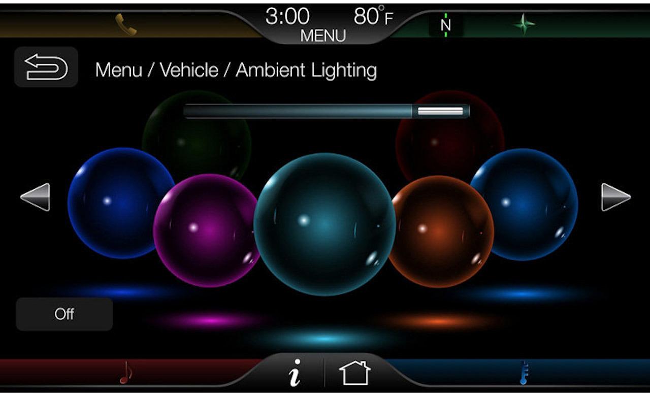 MyFord Touch ambient lighting display 1280x782