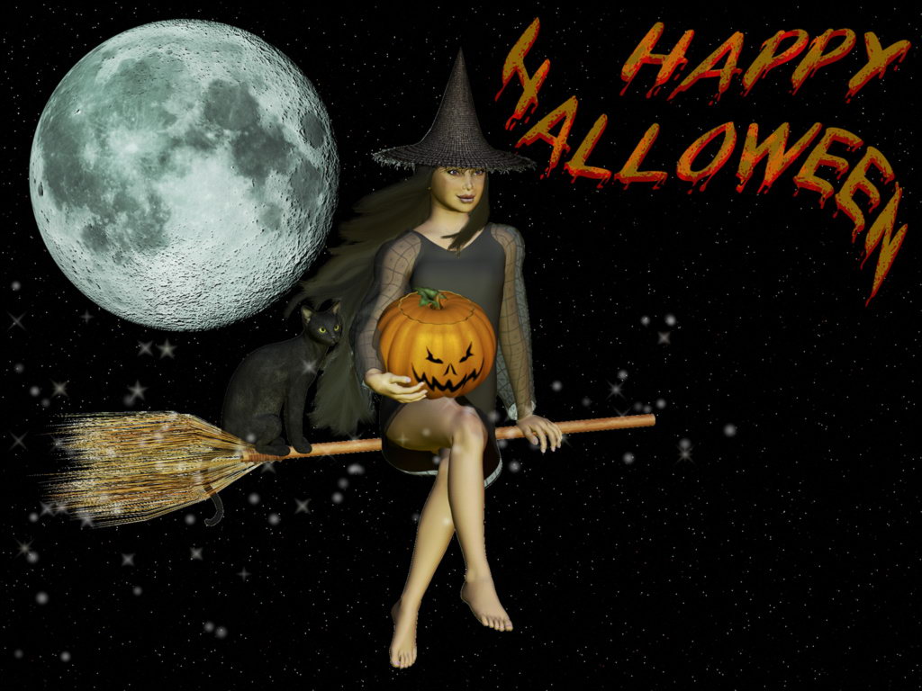 Happy Halloween Witch Wallpaper Janus Aureus