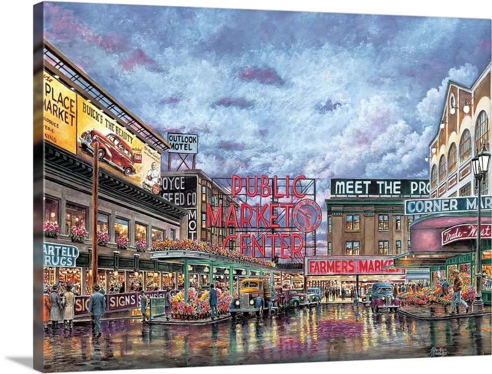 Pike Place Market Wall Art S Prints Framed Peels Wallpaper