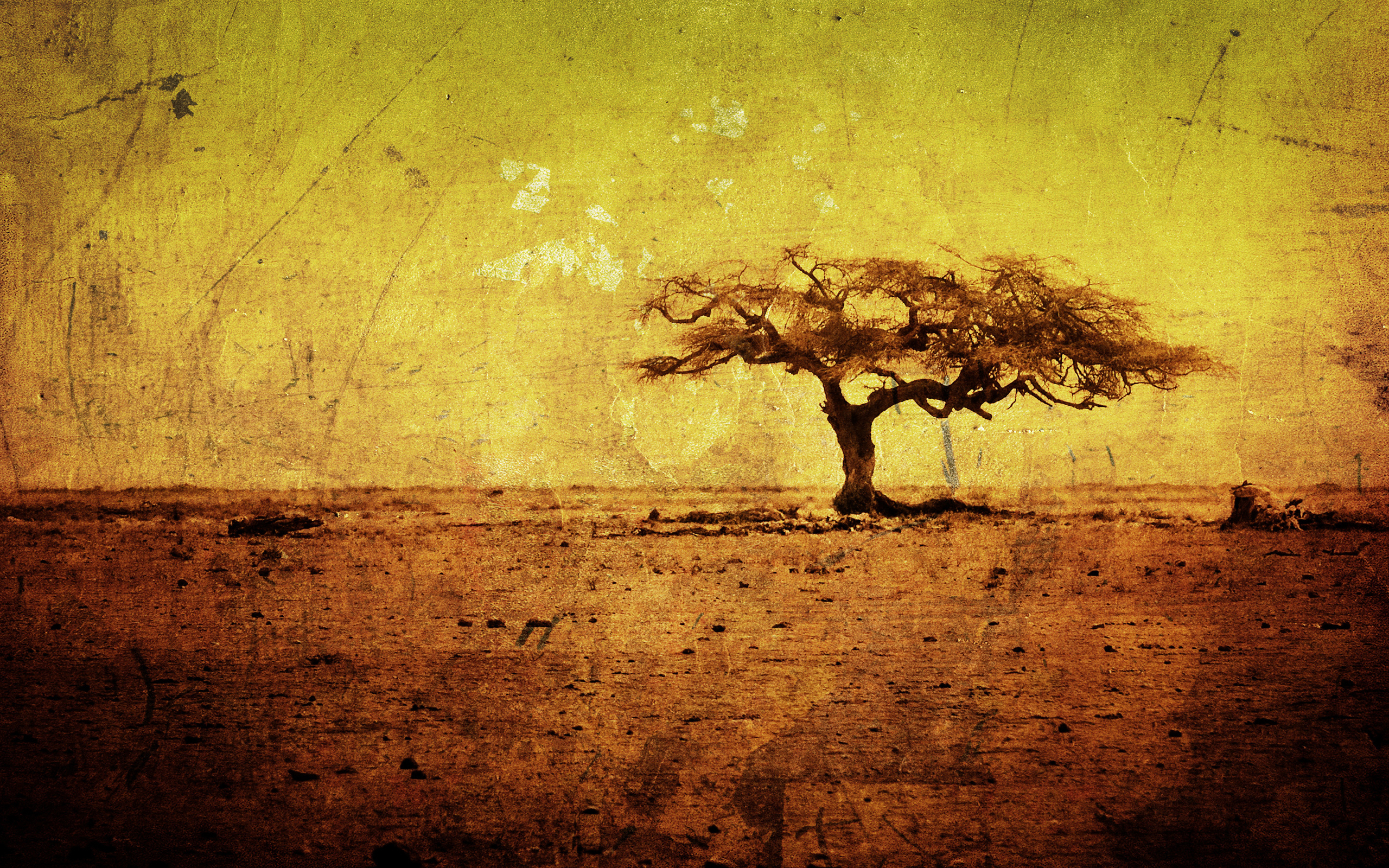 Africa Dirt Heat Yellow Minimalism Art Drawing Wallpaper