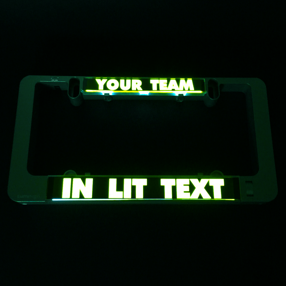 Lumisign License Plate Frame Design Your Own Black Background