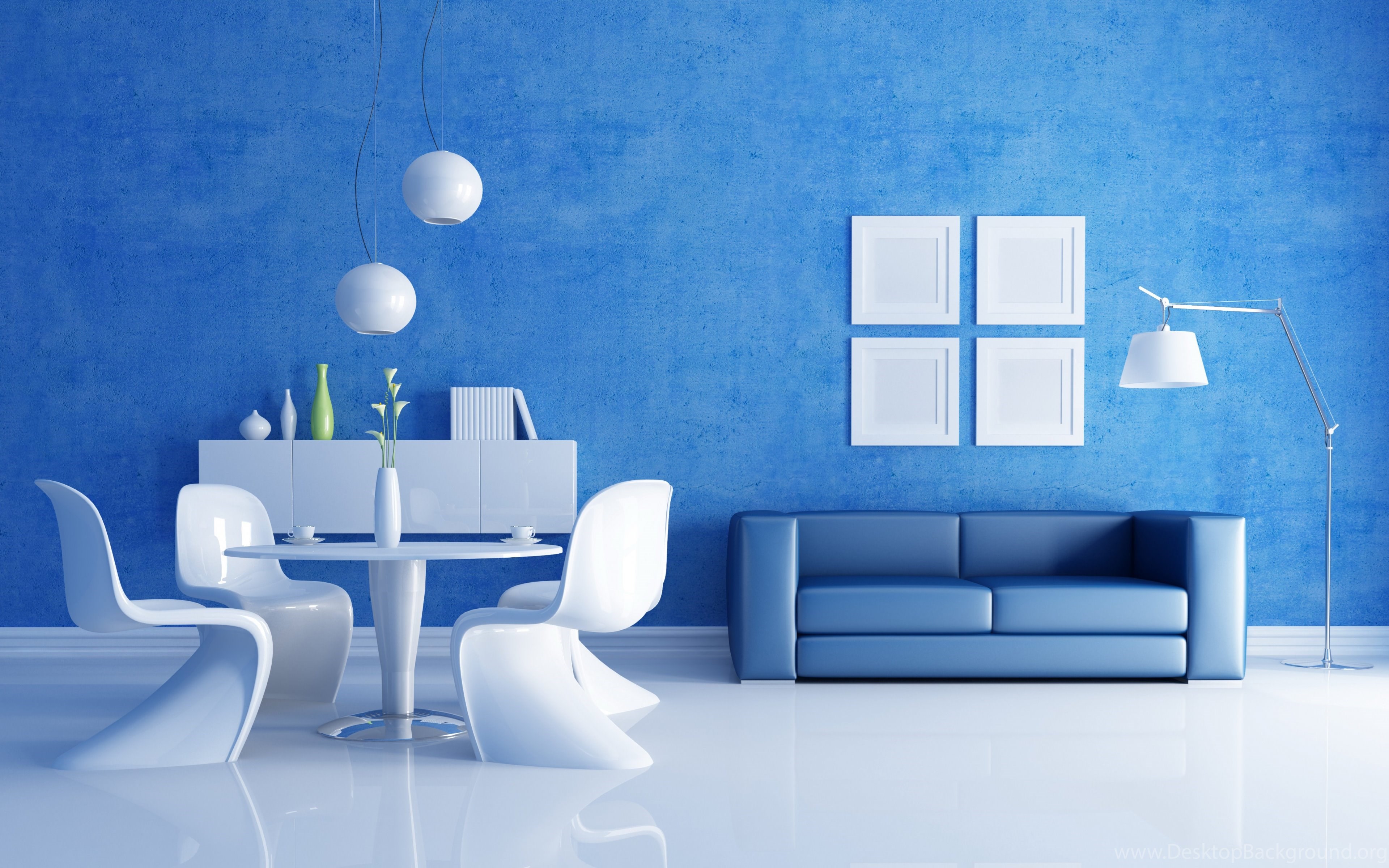 Wallpaper Living Room Furniture Eg Blue