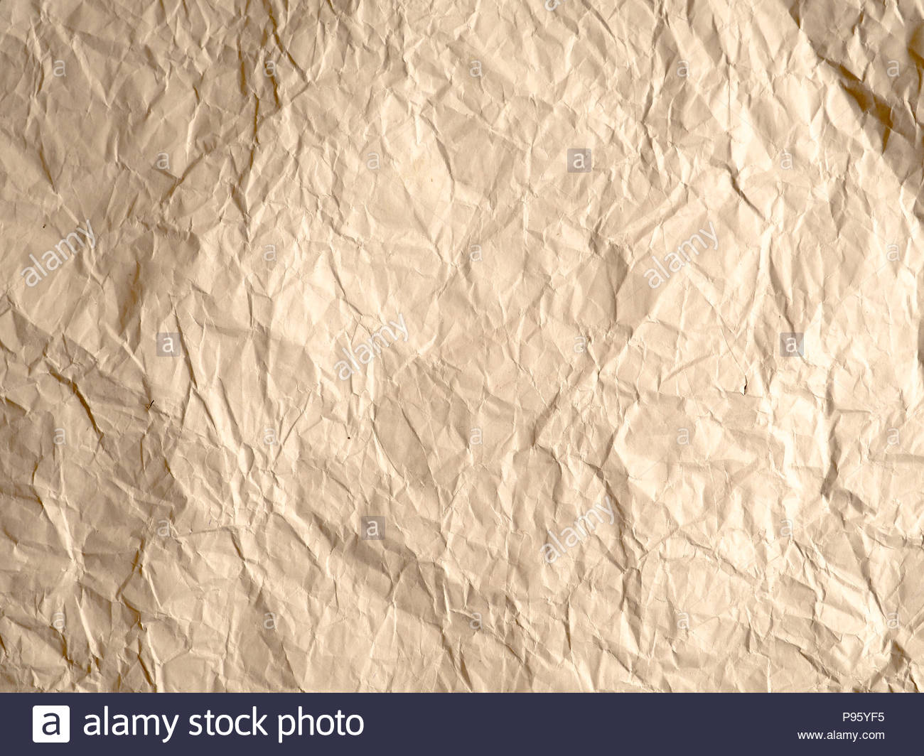 White Crumpled Paper Texture Background Brown Recycle