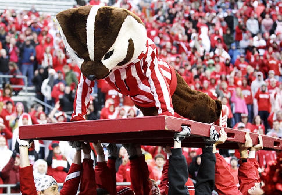 Up Indiana Hoosiers For Points Gives Mascot Bucky Badger A Workout