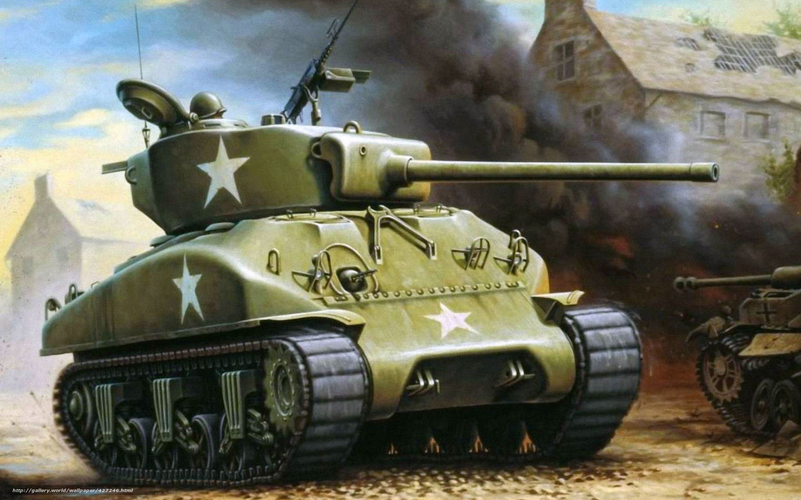 Wallpaper Sherman Tank Picture Art Desktop