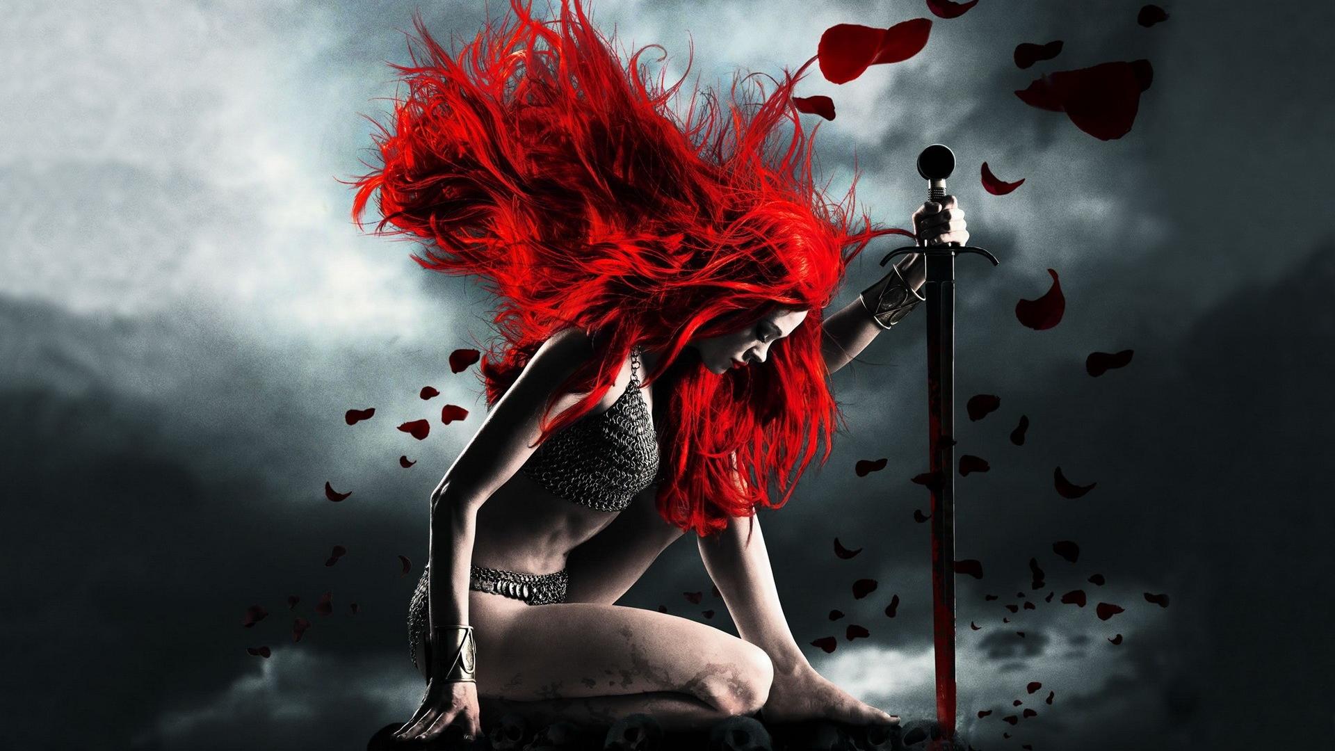 Fantasy Red Sonja Excalibur Queen Wallpaper HD Background
