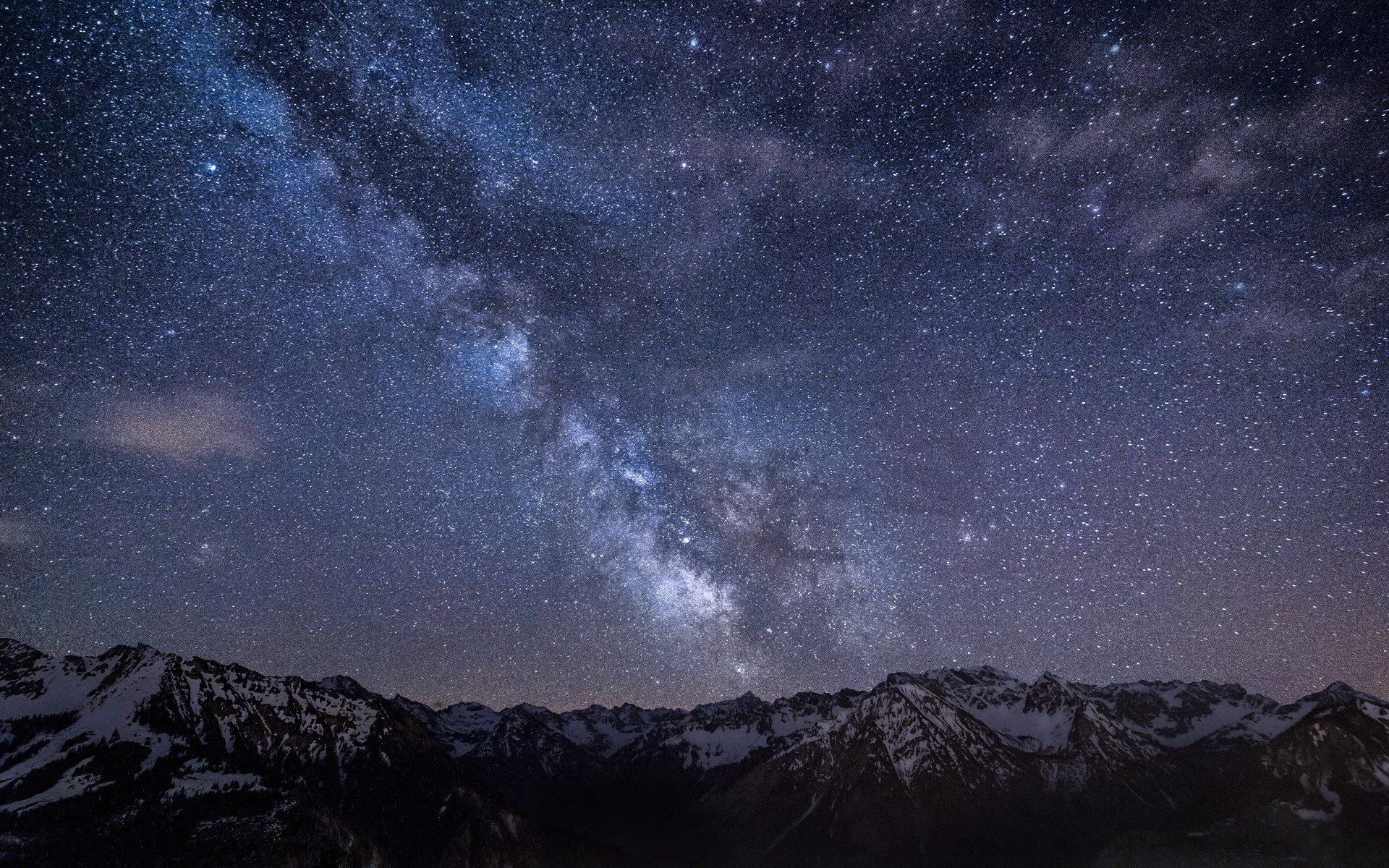 Mountains nature outer space stars milky way alps skyscapes night 1920x1200