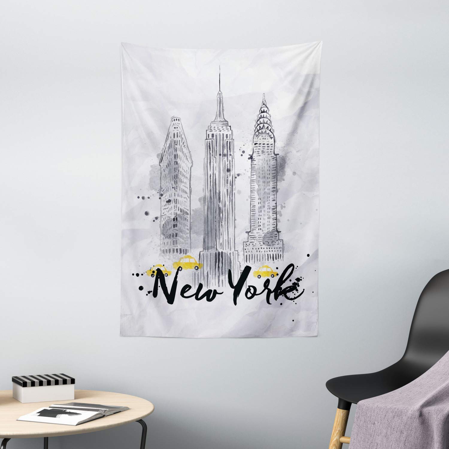 Amazon Ambesonne Watercolor Tapestry Skyscrapers Empire