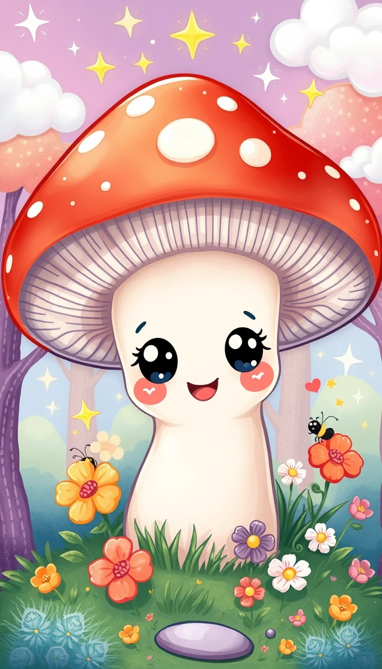 Kawaii Mushroom Wallpaper