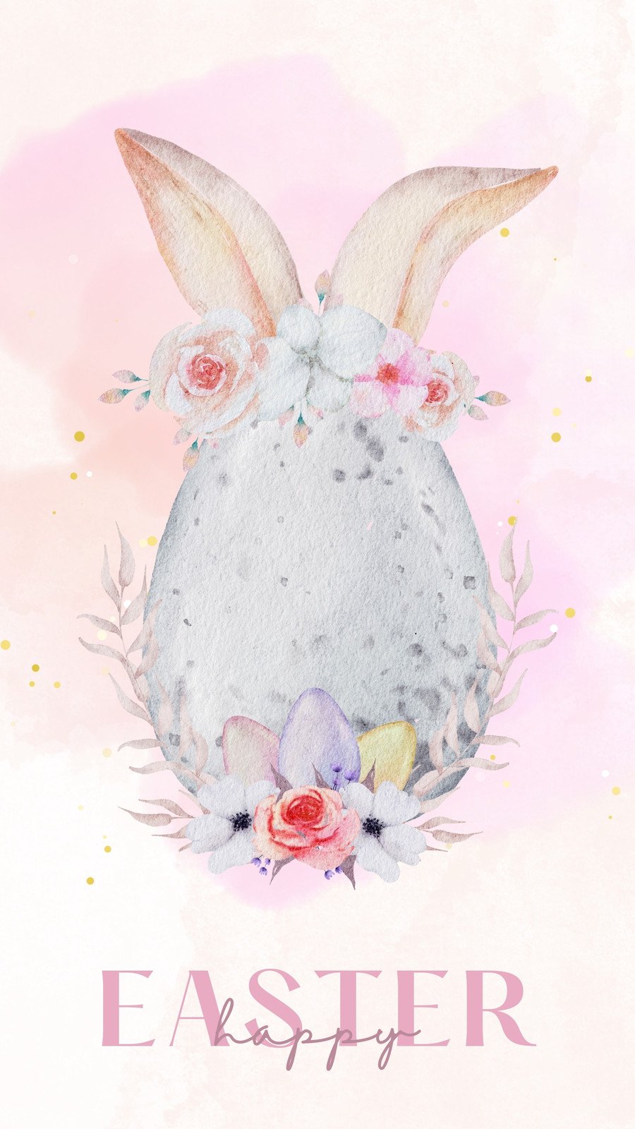 Pink Aesthetic Watercolor Happy Easter Phone Wallpaper Wailf1rpebm