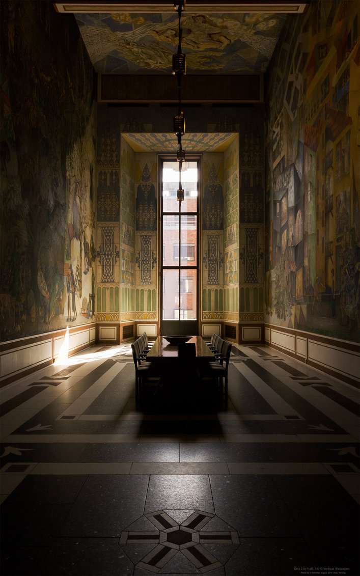 Oslo City Hall Room Vertical Wallpaper By Teheimar On