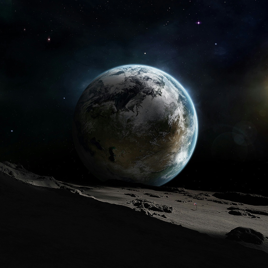 Earth From Moon iPad Wallpaper And