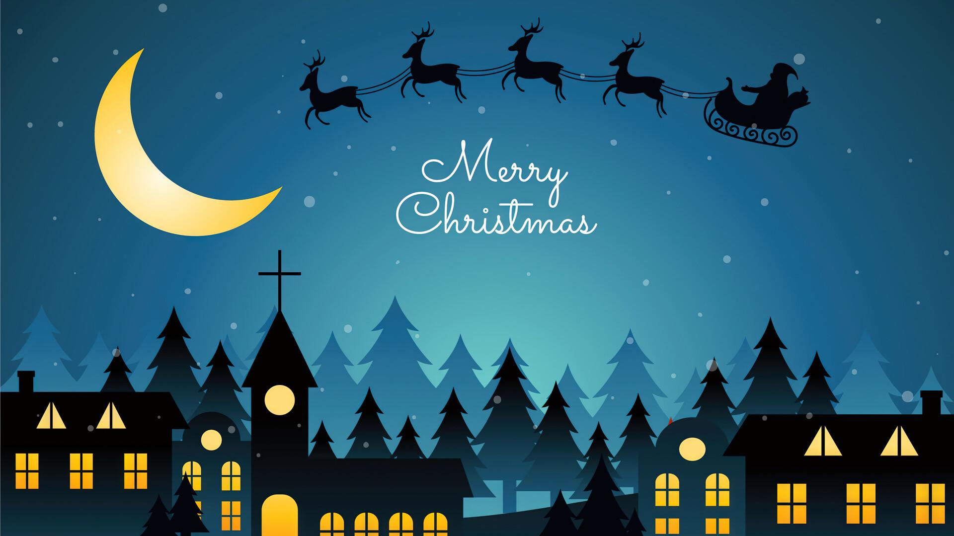Merry Christmas Santa Claus Minimalist 4k Wallpaper iPhone HD