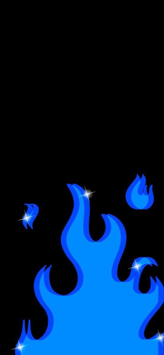 Blue Baddie iPhone Flames Wallpaper Aesthetic Anime