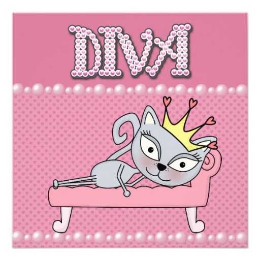 Cute Pink BirtHDay Party Diva Kitty Cat Square Paper