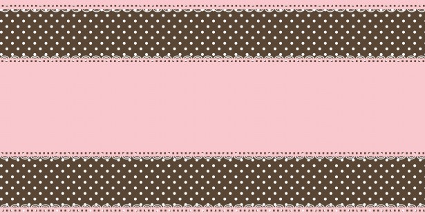 Pink And Brown Polka Dot Border Lace Dots