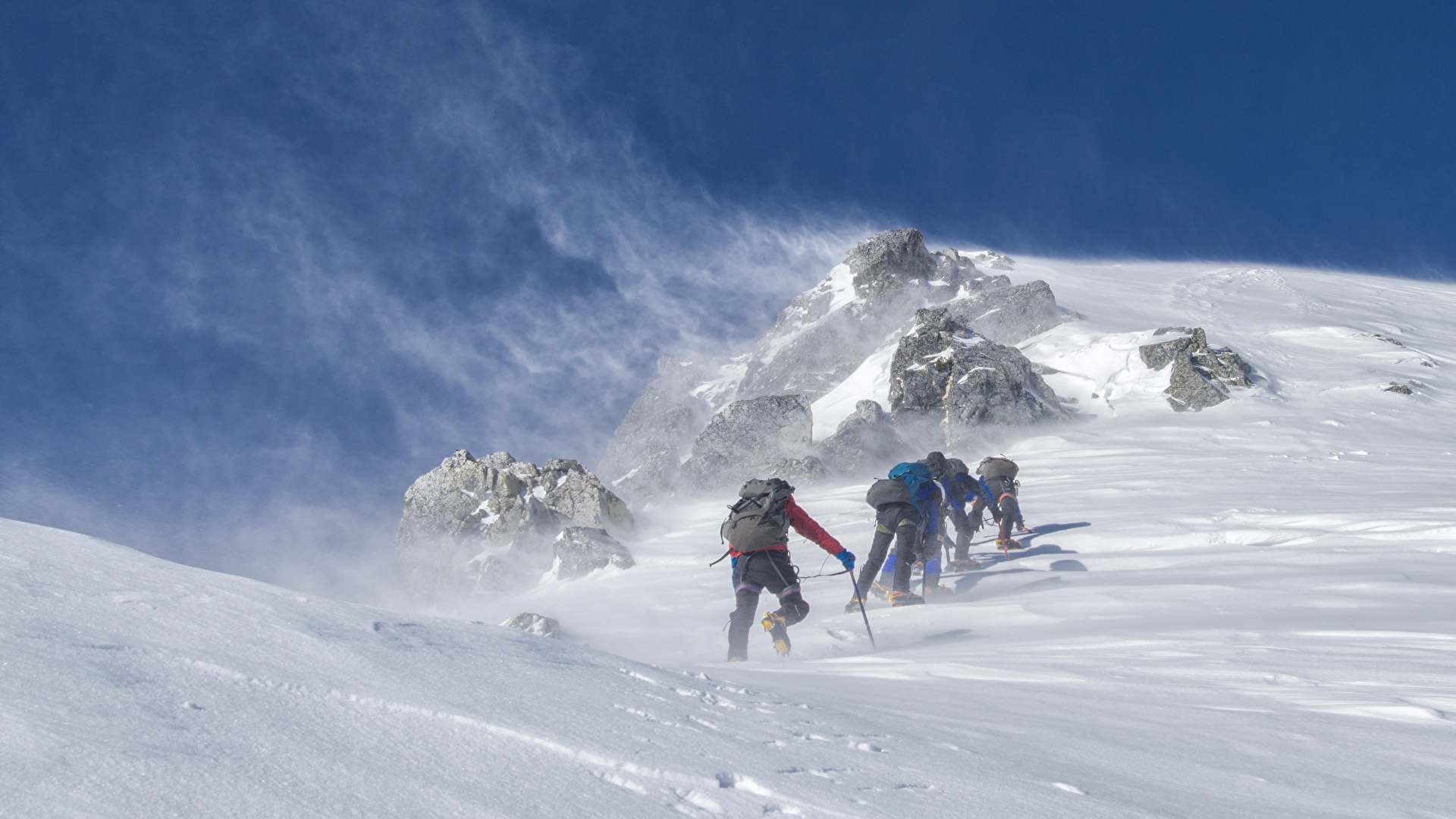 Image Climber Wind Sport Winter Mountains Mountaineering