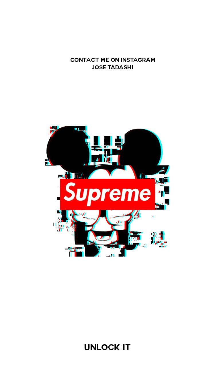 Supreme Wallpaper iPhone Mickey Mouse