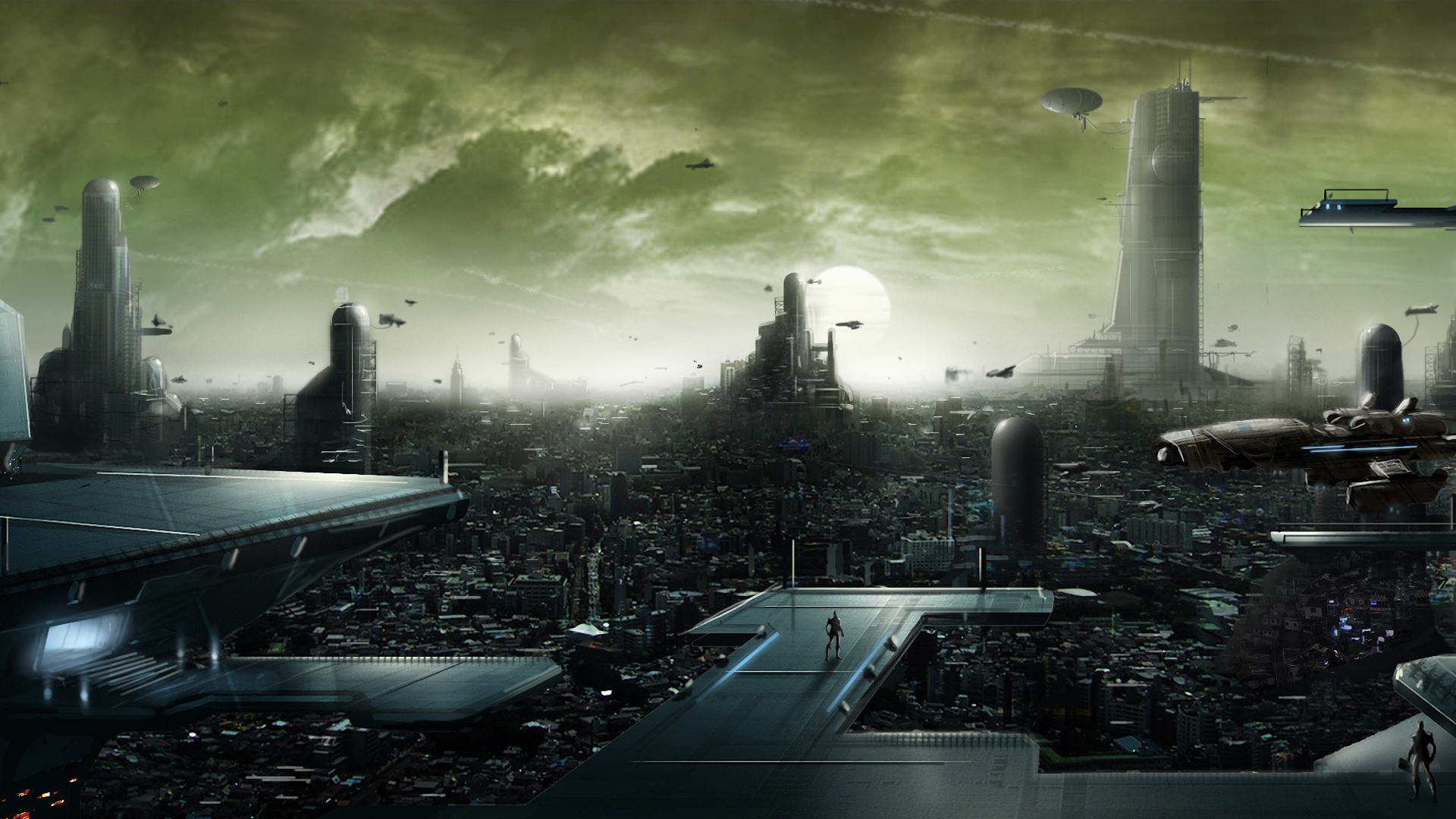 Sci Fi Art Cities Futuristic Wallpaper
