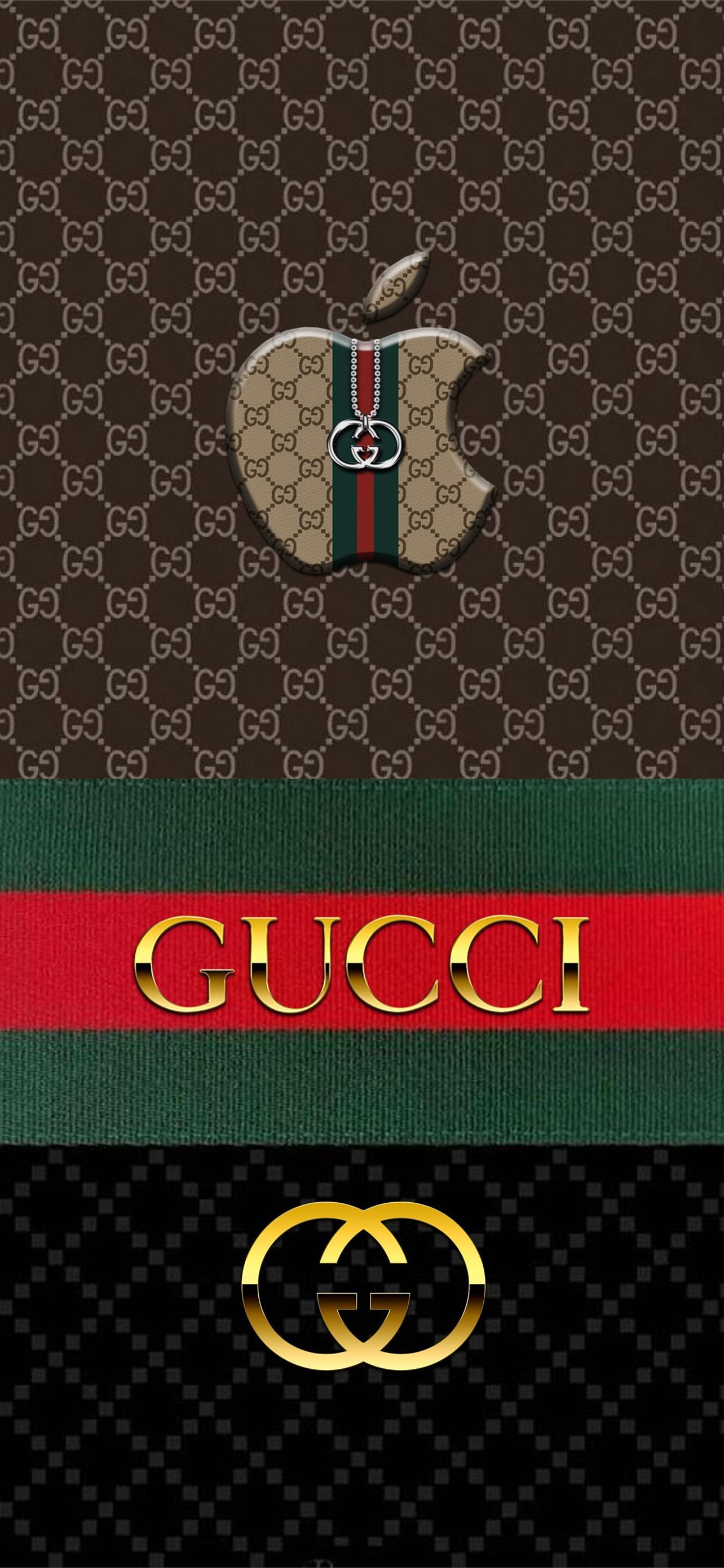 Gucci Apple Logo Wallpaper - Stylish Gucci iPhone Background