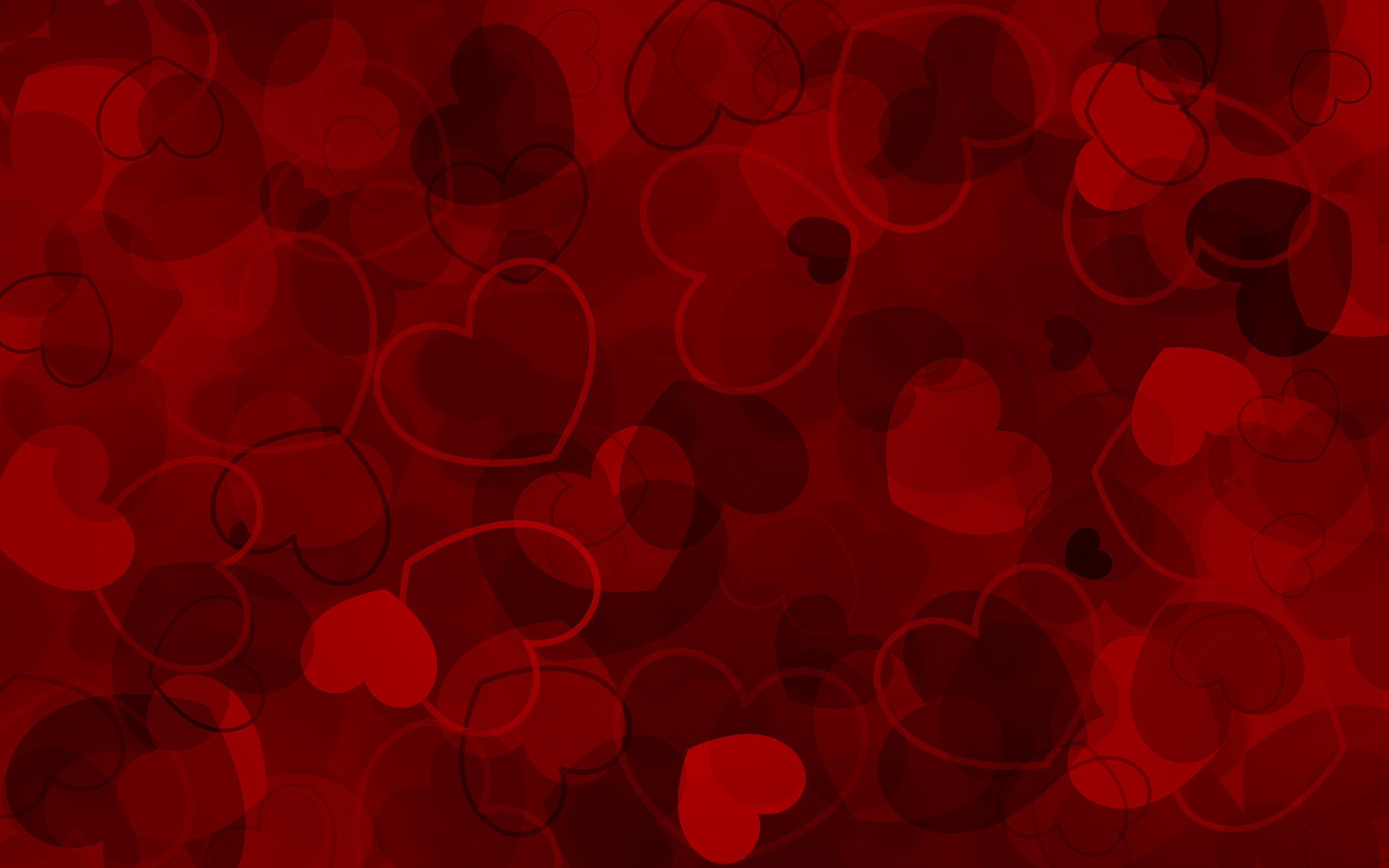 A background filled with overlapping red hearts in varying shades and opacities, creating a romantic and visually appealing design for Valentine's Day or other love-related themes