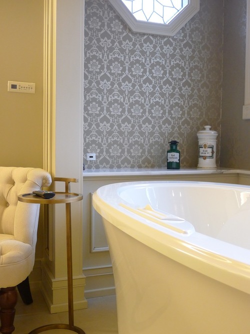 Bathroom Wallpaper Bath Design Photos With Marble Countertops And