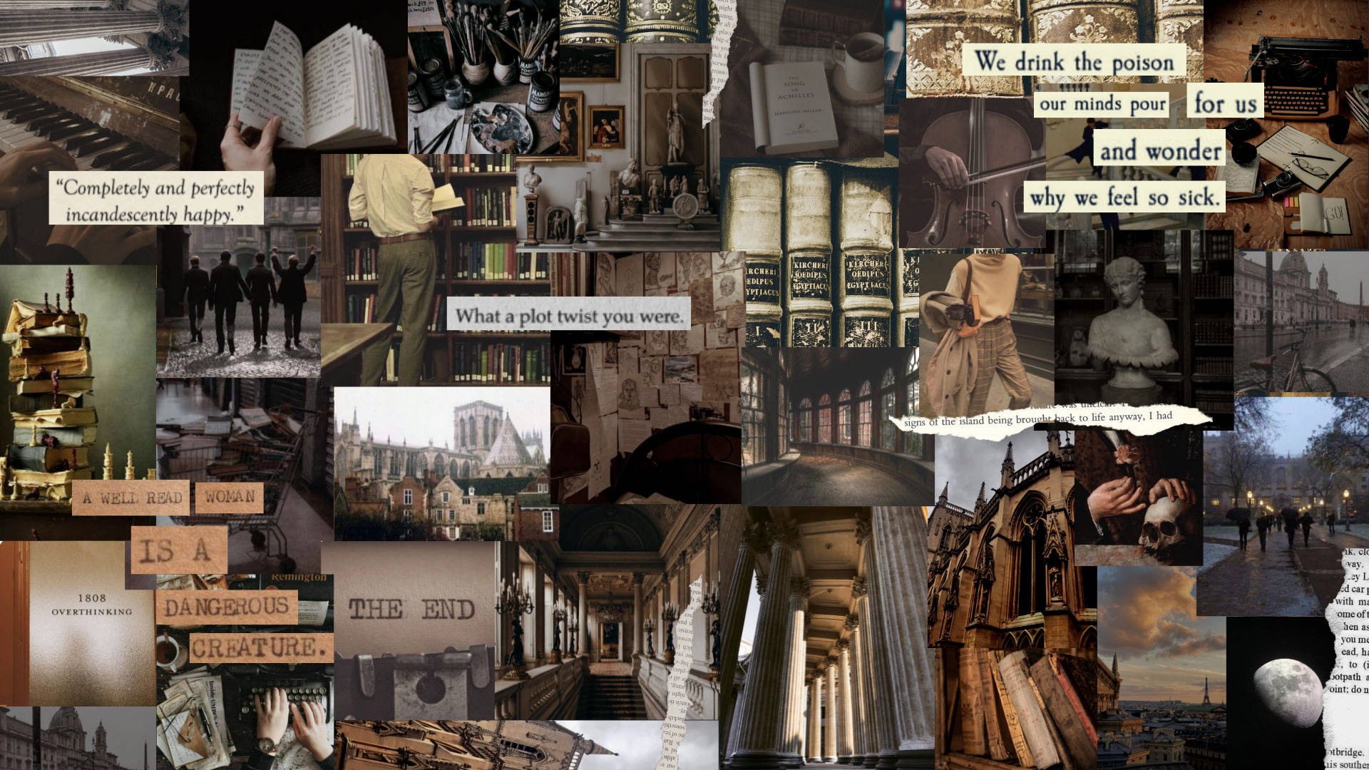 Enter The World Of Literature With Dark Academia Aesthetic Background Laptop Now Wallpaper
