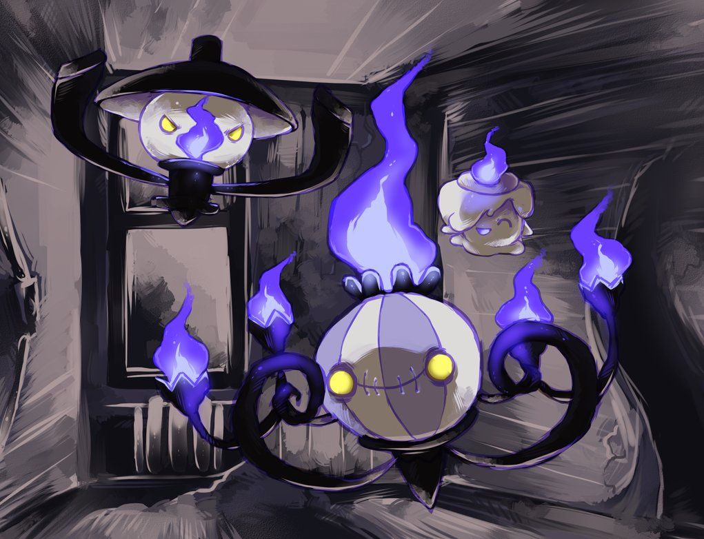 Litwick Lampent Chandelure Pokemon Ghost