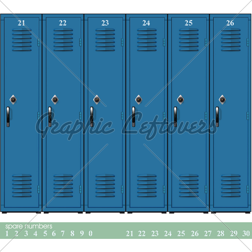 Empty Blue School Lockers With Bination Lock