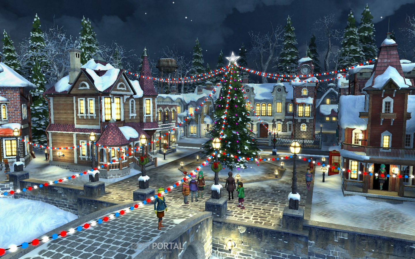 Download White Christmas Village Winter iPhone Wallpaper  Wallpaperscom