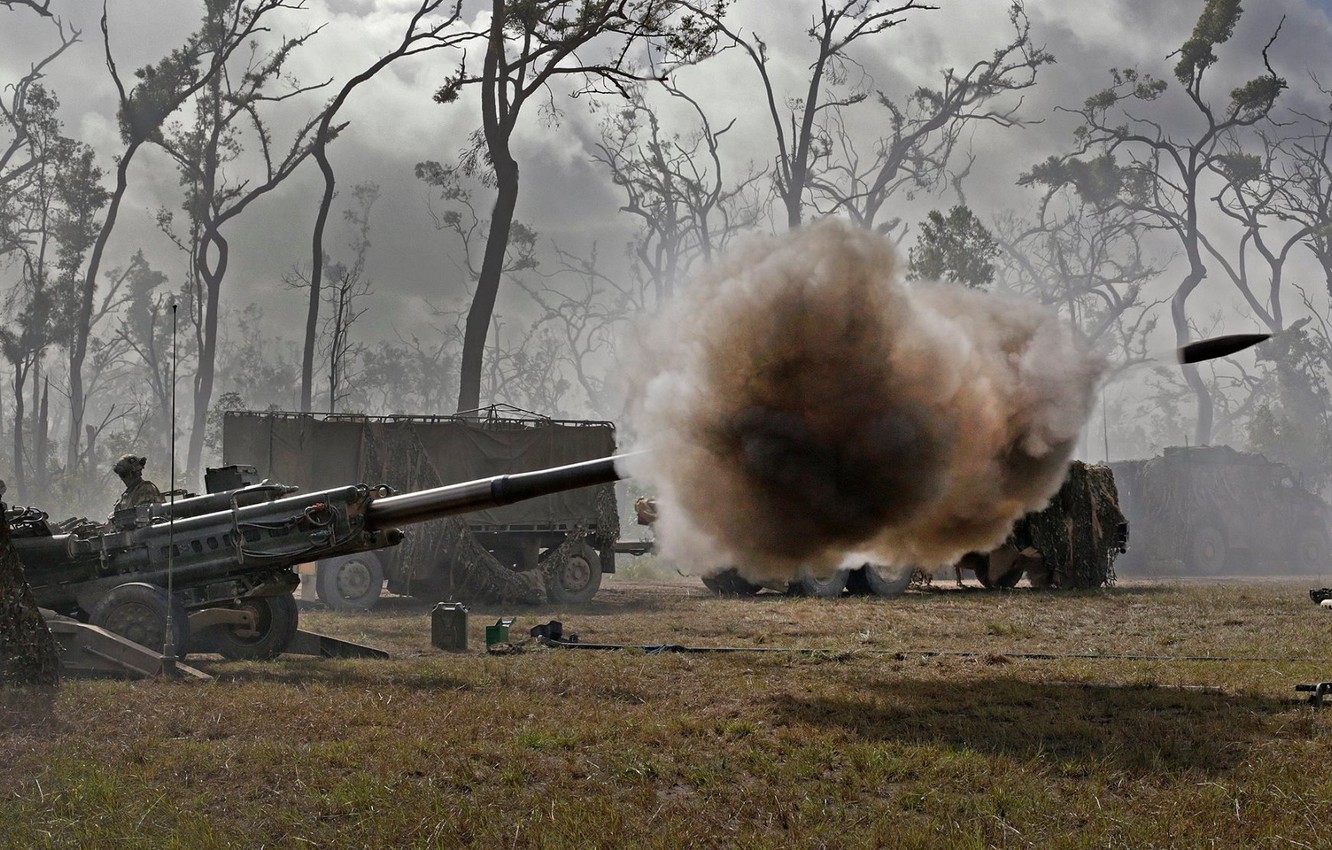 Wallpaper Soldiers Volley Artillery Howitzer Mm M777