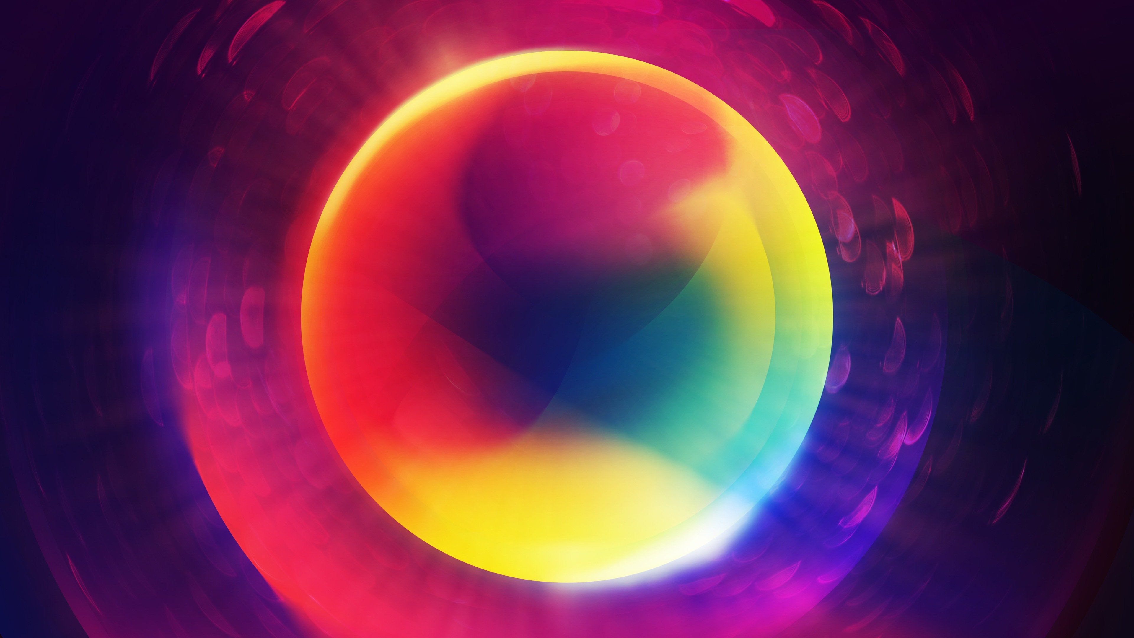 Colorful Glowing Orb 4K Ultra HD Desktop Wallpaper 3840x2160