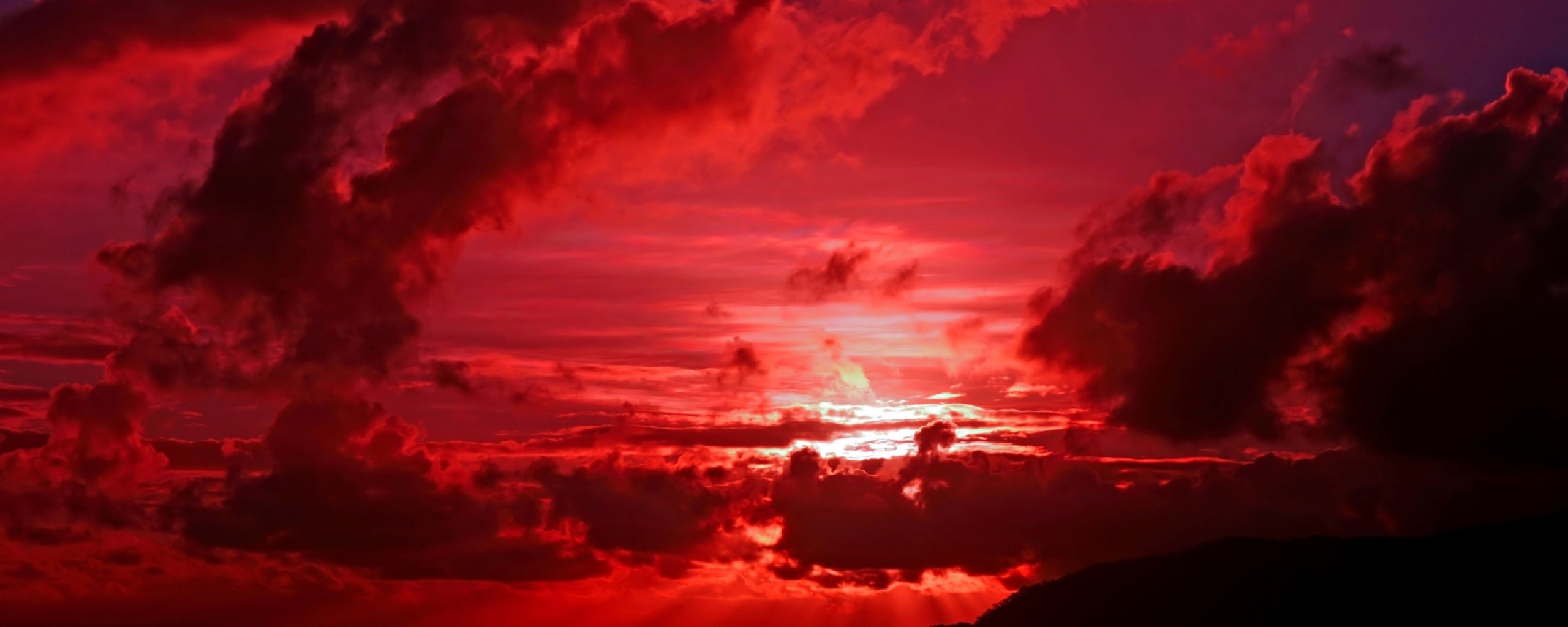 Sea Sunset Red Wallpaper HD