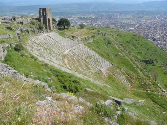 Pergamos Pergamon The Very Steep Theatre Built In 2nd Century Bc By