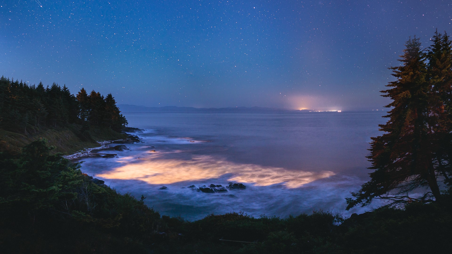 Bio Luminescence In Ocean Water At The Coast Of Vancouver Island