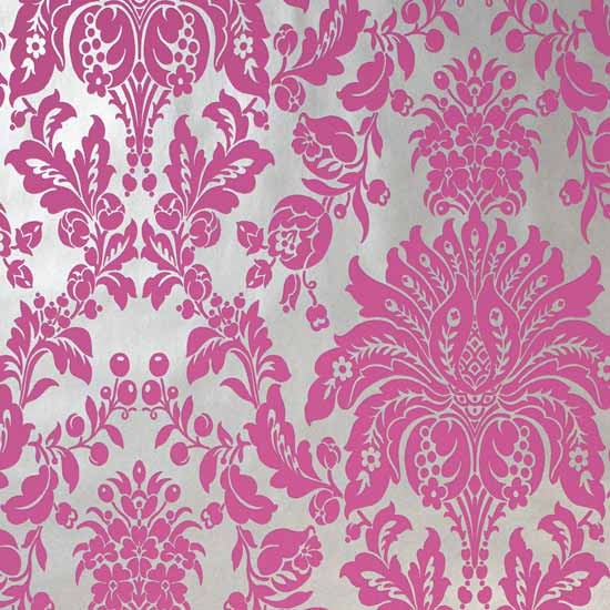 Pink And White Damask Wallpaper