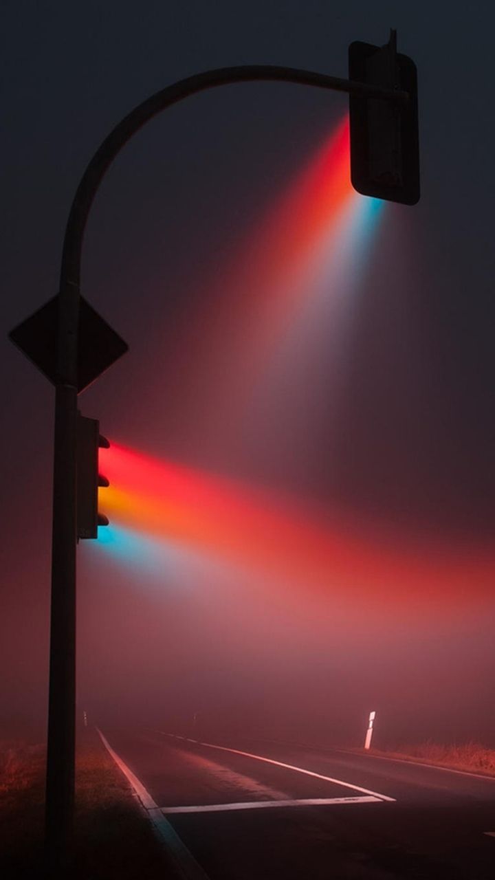 Colorful Traffic Lights At Night iPhone Wallpaper City
