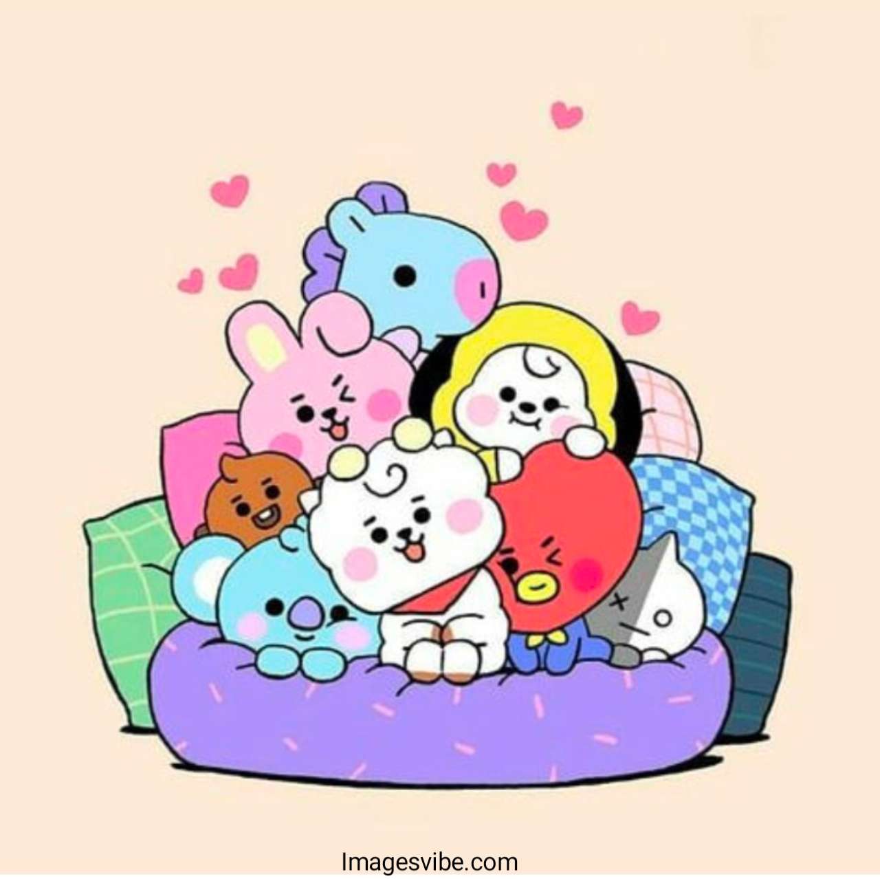 Bts Cartoon Wallpaper