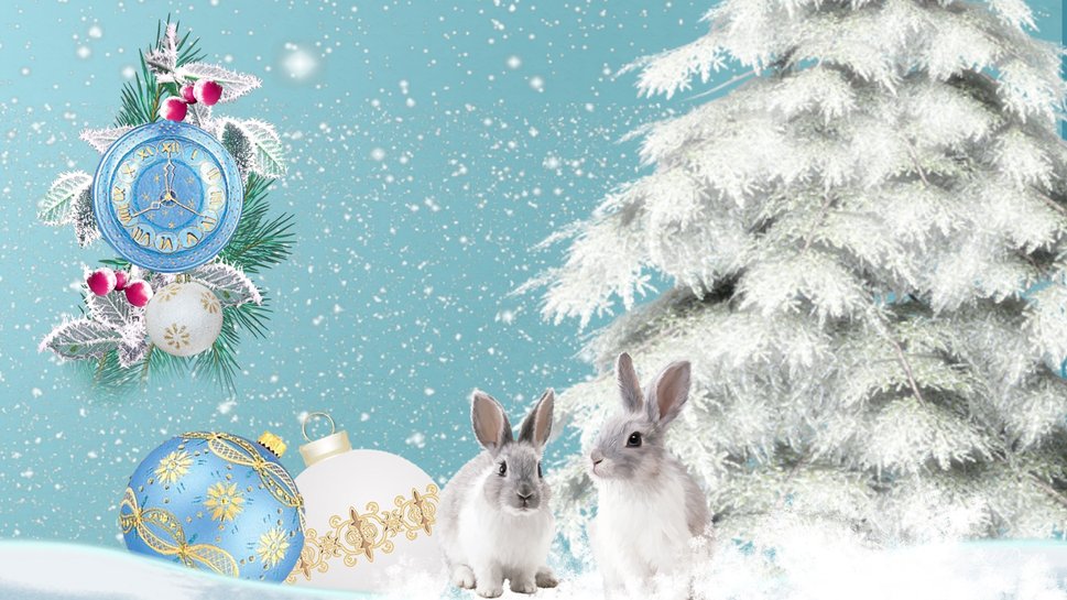 kerstmis voor konijnen wallpaper   ForWallpapercom