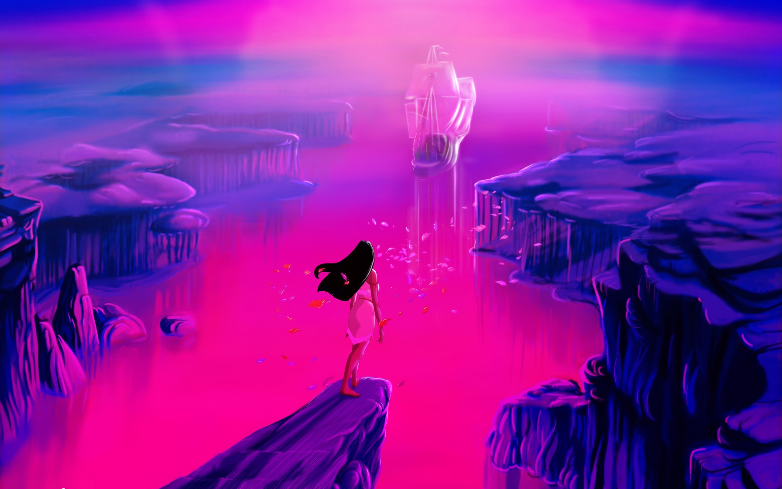 Ships Rocks Pocahontas Artwork Disney Princesses Wallpaper Background